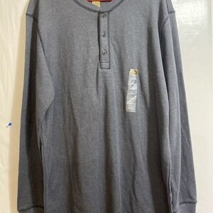 Foundry Supply Co. Henley Shirt Long Sleeve Recycled Polyester XLT